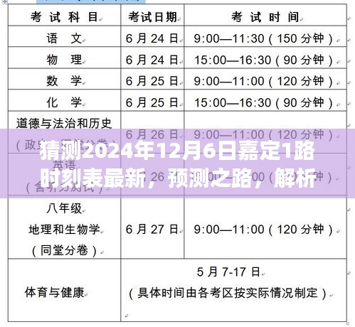 解析预测之路，嘉定公交1路时刻表未来走向（最新预测，2024年视角）