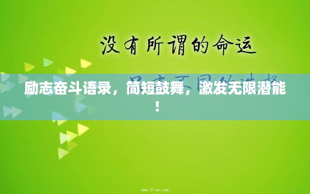 励志奋斗语录，简短鼓舞，激发无限潜能！